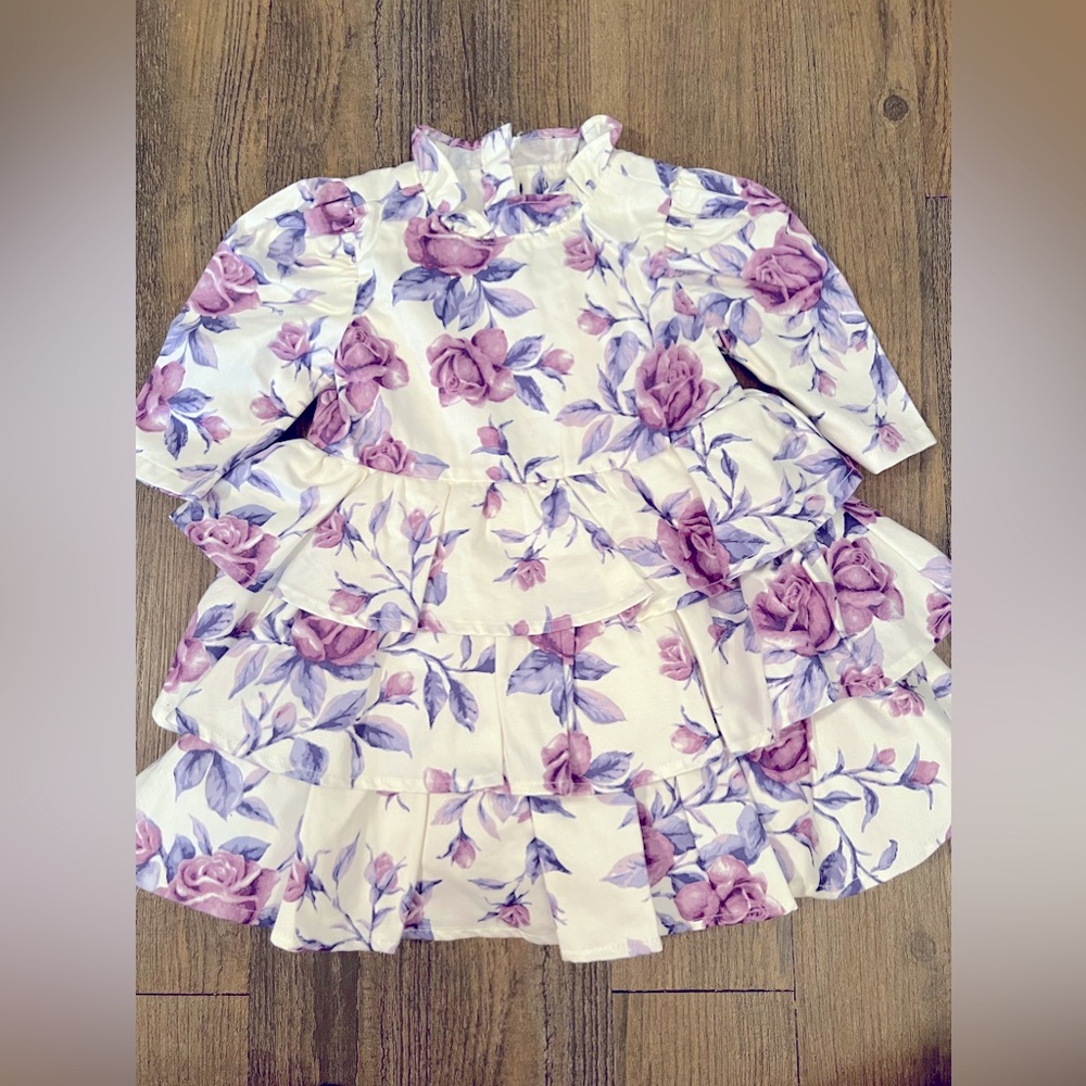 Beautiful purple floral ruffle dress from Janie and Jack 18-24M